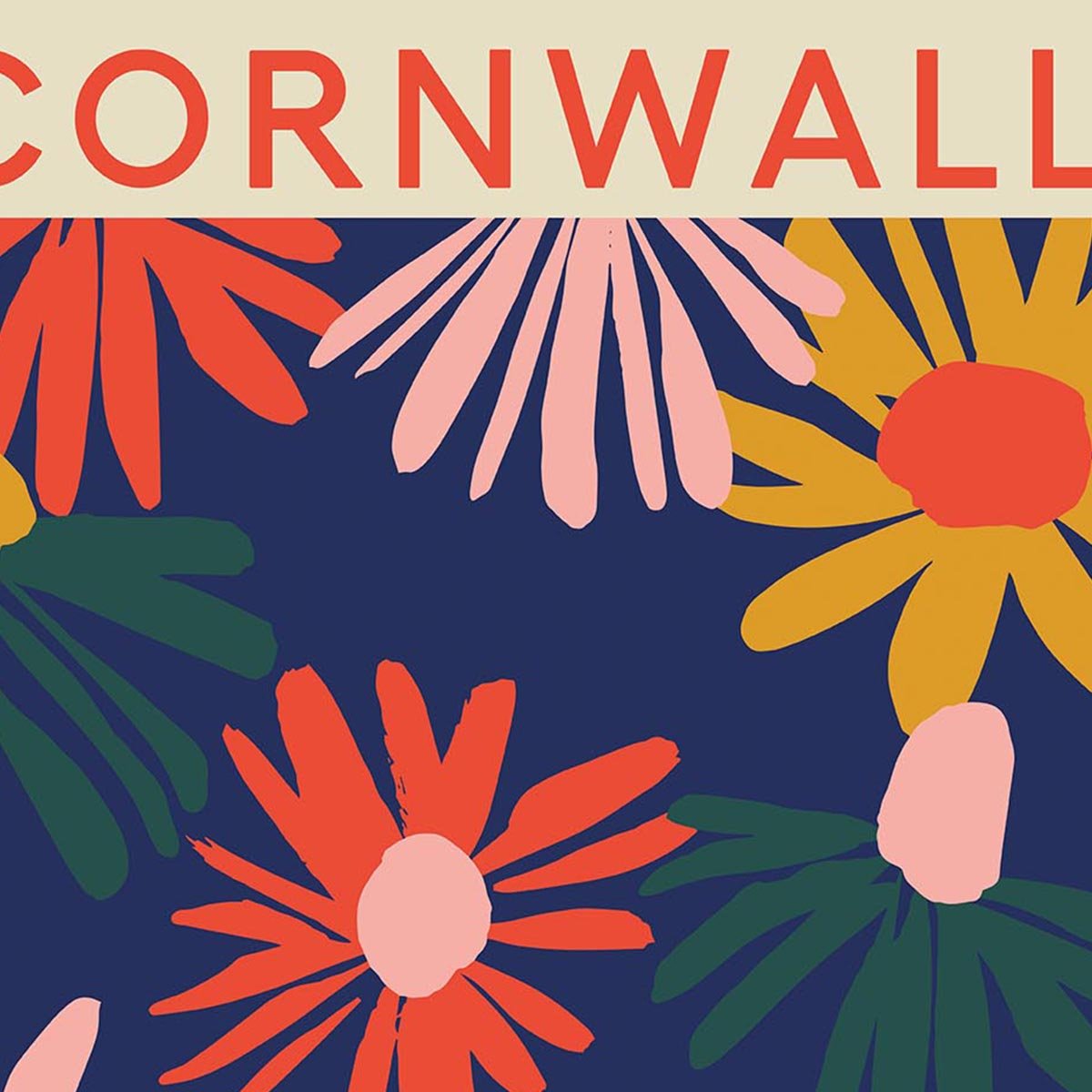 Cornwall Flower Market Poster