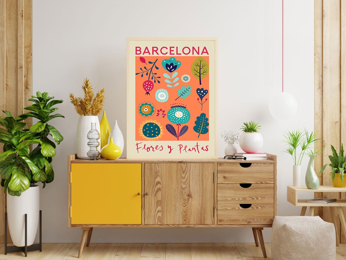 Barcelona Flower Market Poster