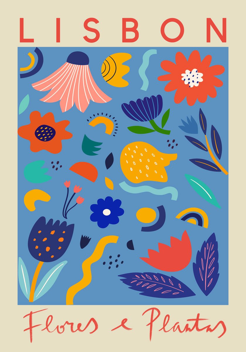 Lisbon Flower Market Poster