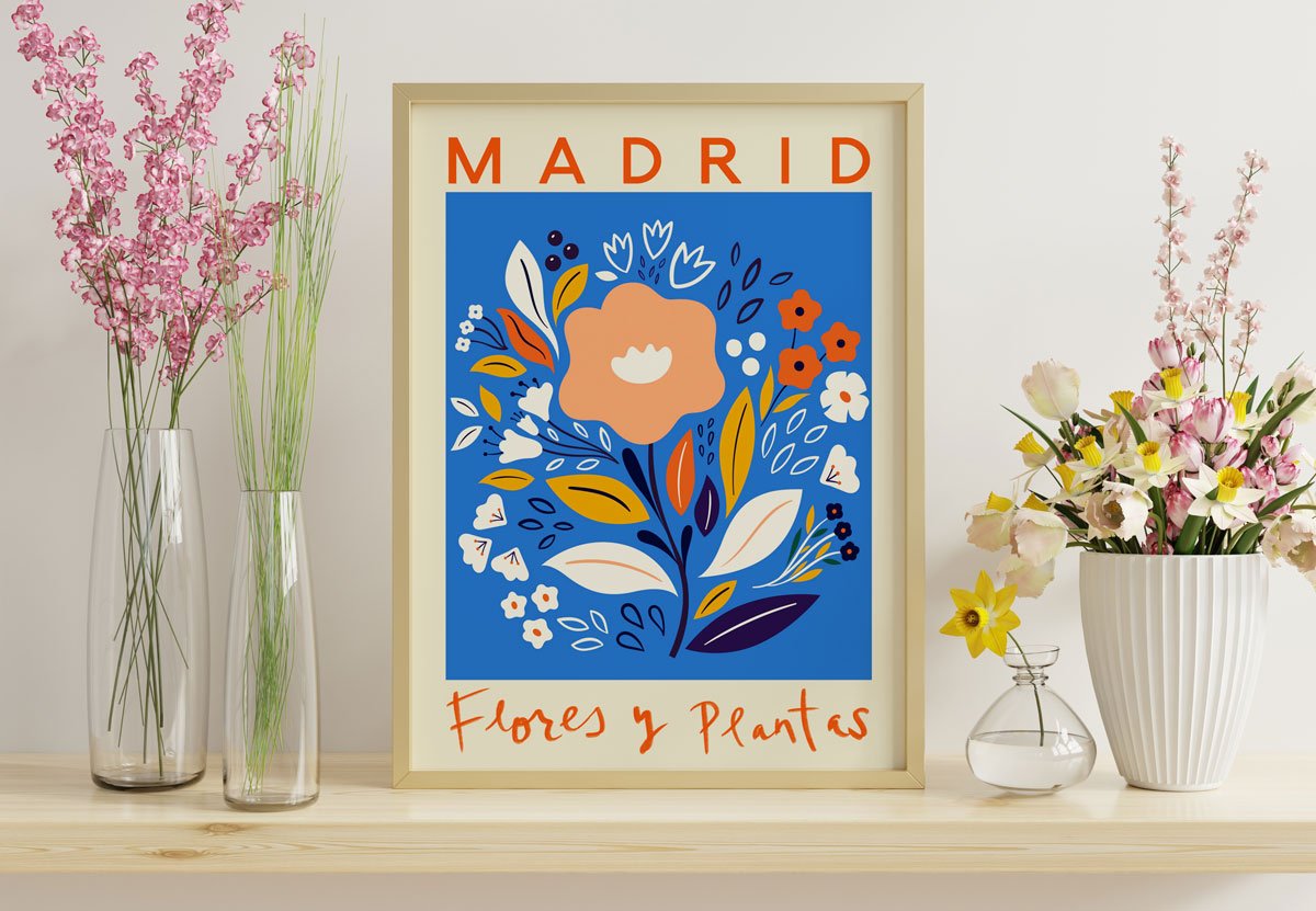 Madrid Flower Market Poster