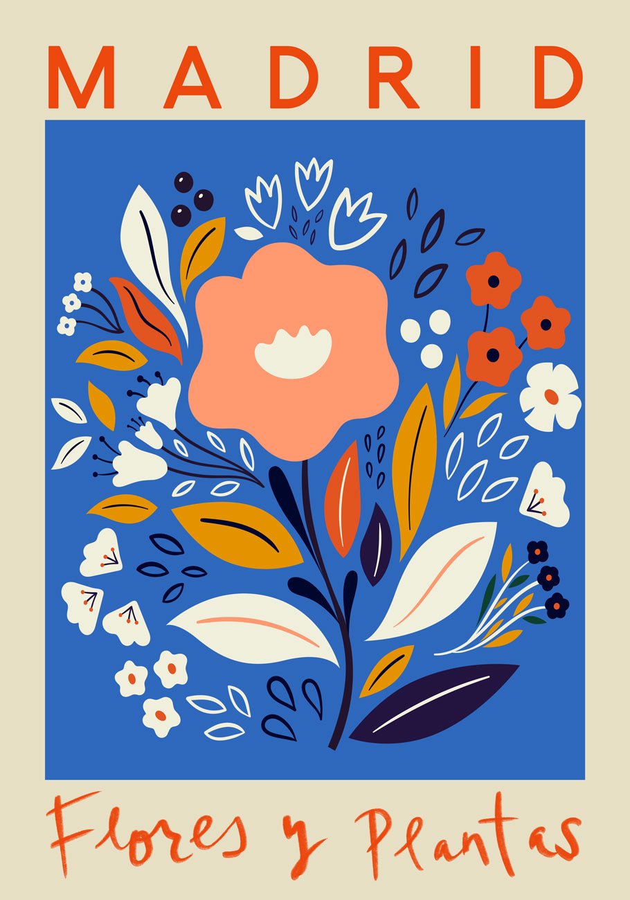 Madrid Flower Market Poster