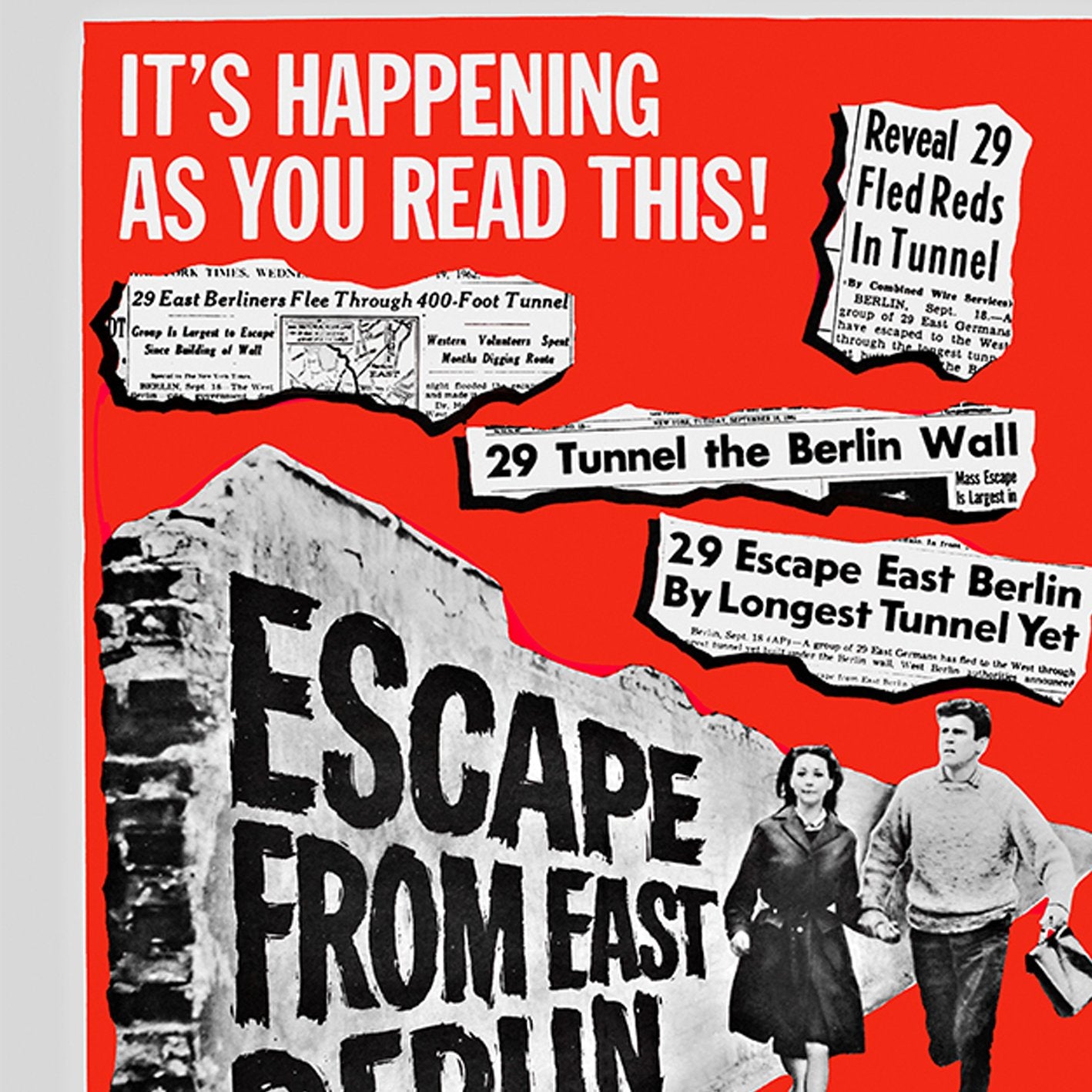 Escape from East Berlin Retro Movie Poster