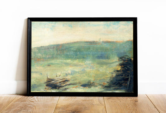 Landscape at Saint-Ouen Art Print by Georges Seurat