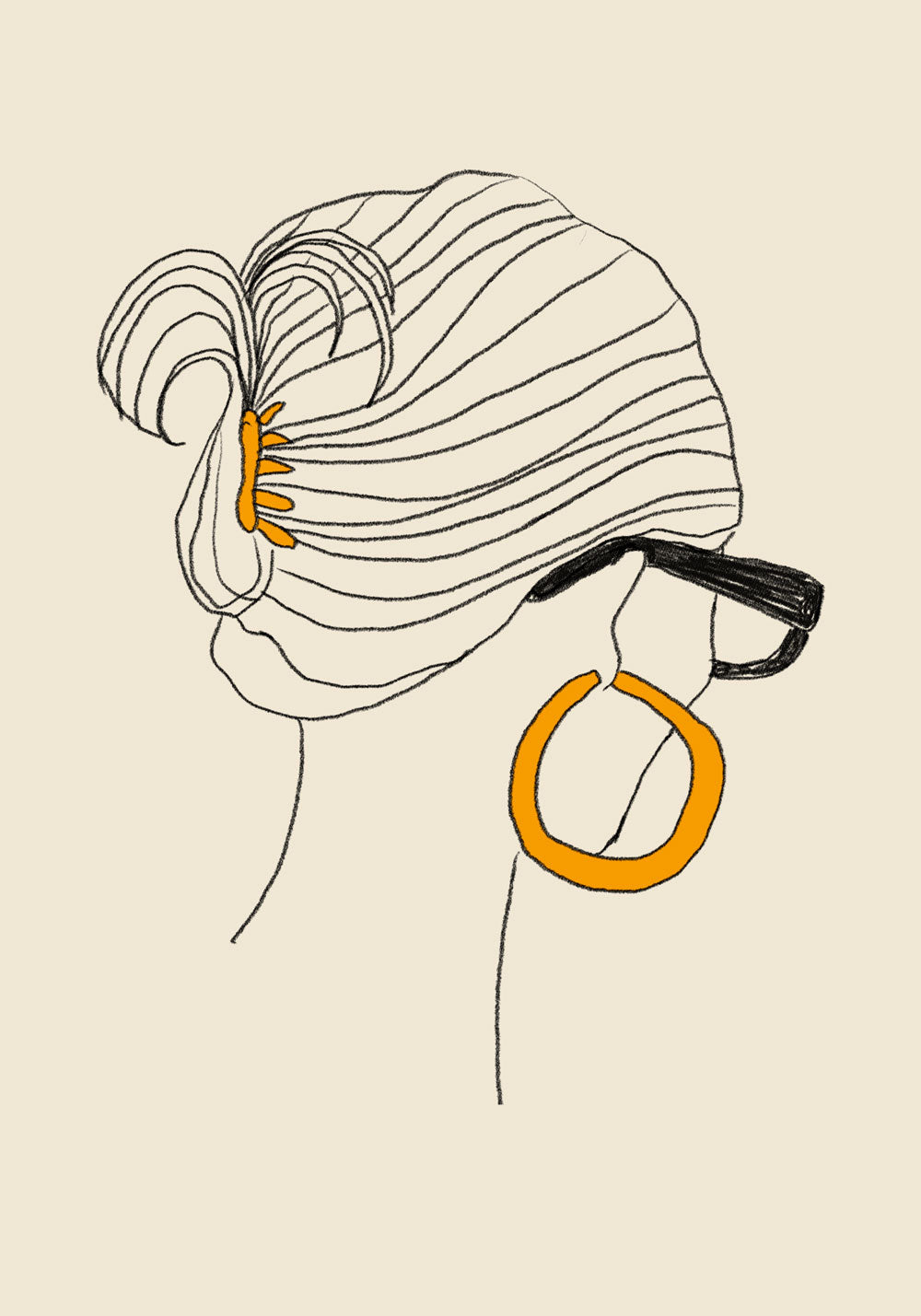 Girl Golden Earring Art Poster