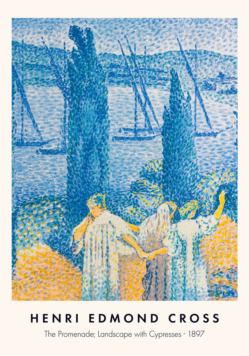 The Promenade, Landscapes with Cypresses by Henri Edmond Cross
