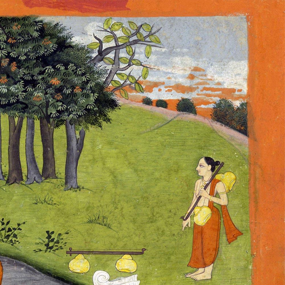 Two ascetics in a landscape Hindu Poster