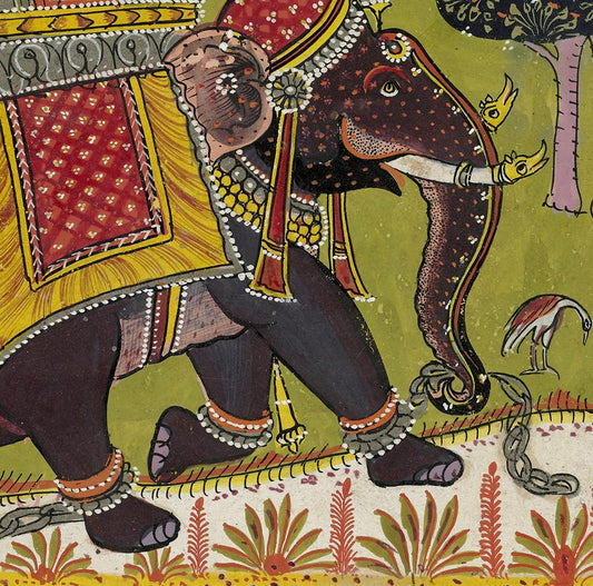 Varaha rinding an elephant Hindu God Poster