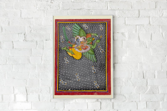 Vishnu and Laksmi on the bird Garuda Hindu God Poster