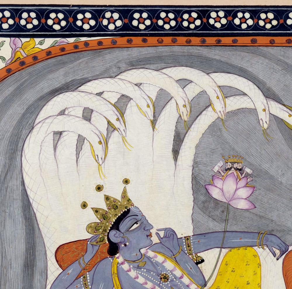 Vishnu and snake Ananta Hindu God Poster