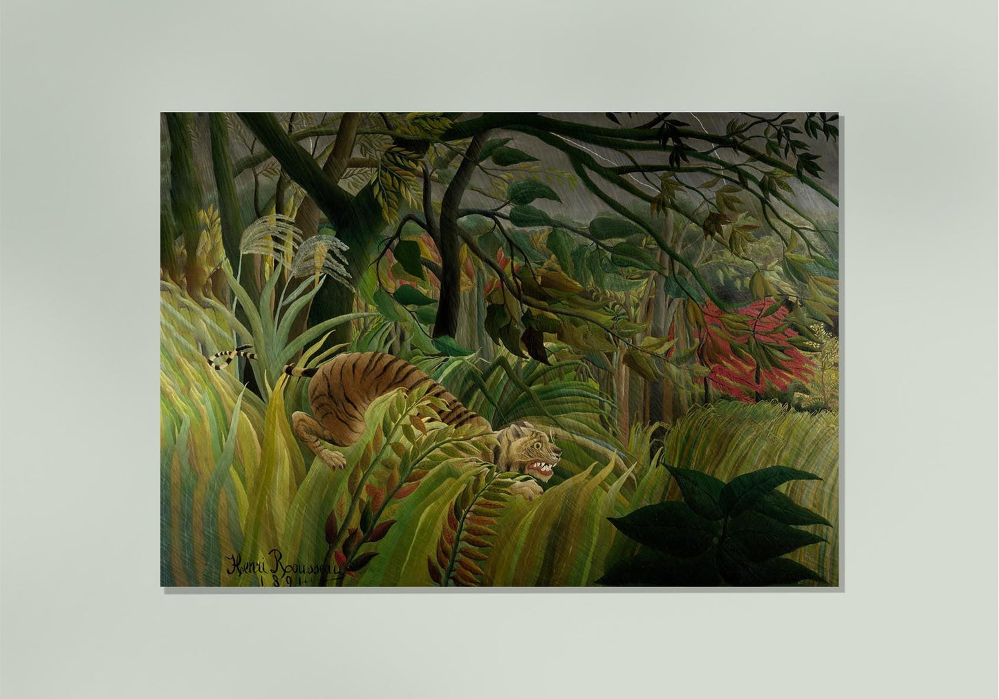 Tiger in a Tropical Storm by Rousseau Art Print