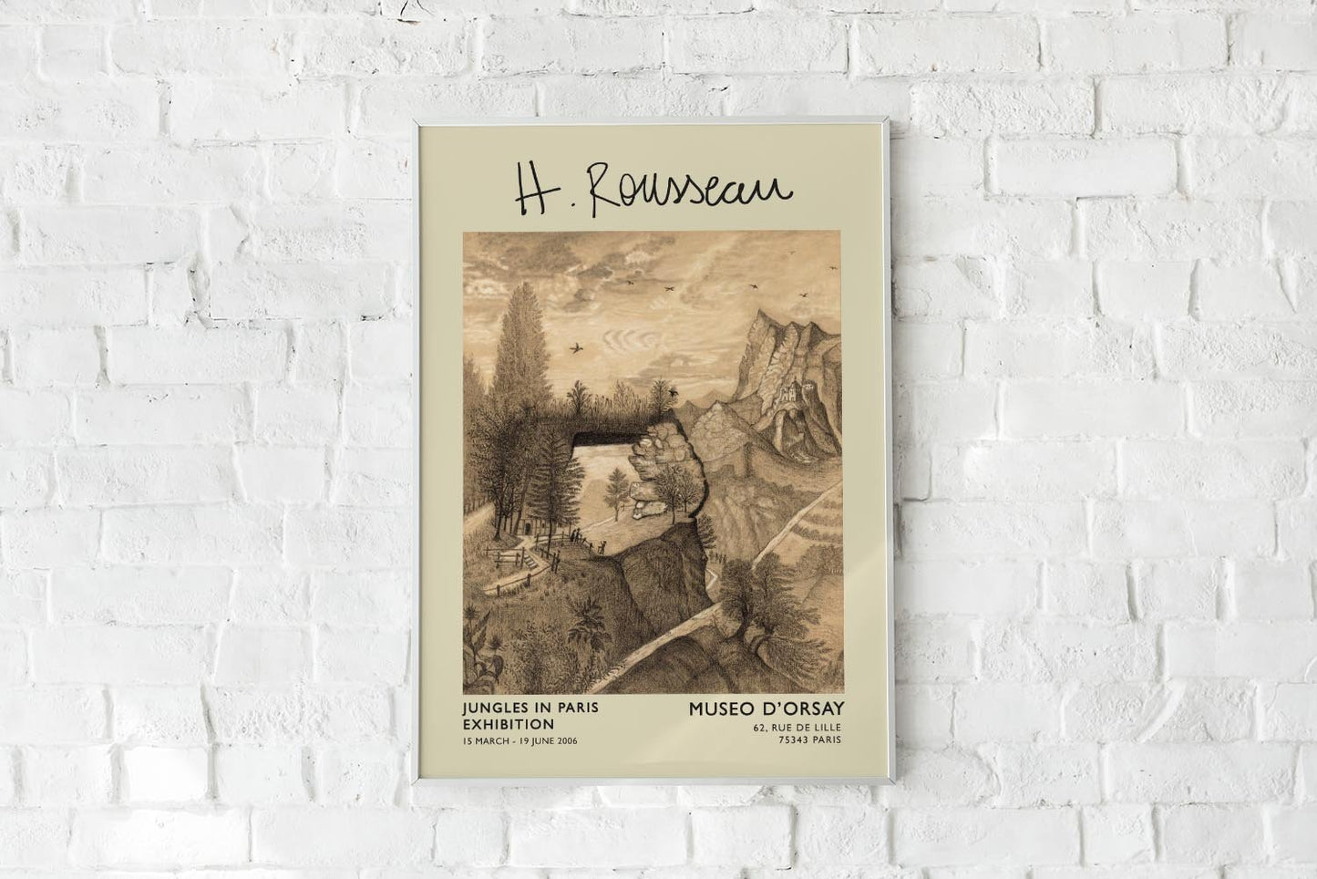 Hikers Climbing Rousseau Exhibition Poster