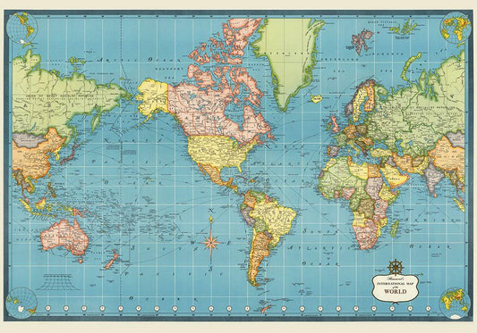 International Map of the World Poster - Perfect for Living Room and Office !
