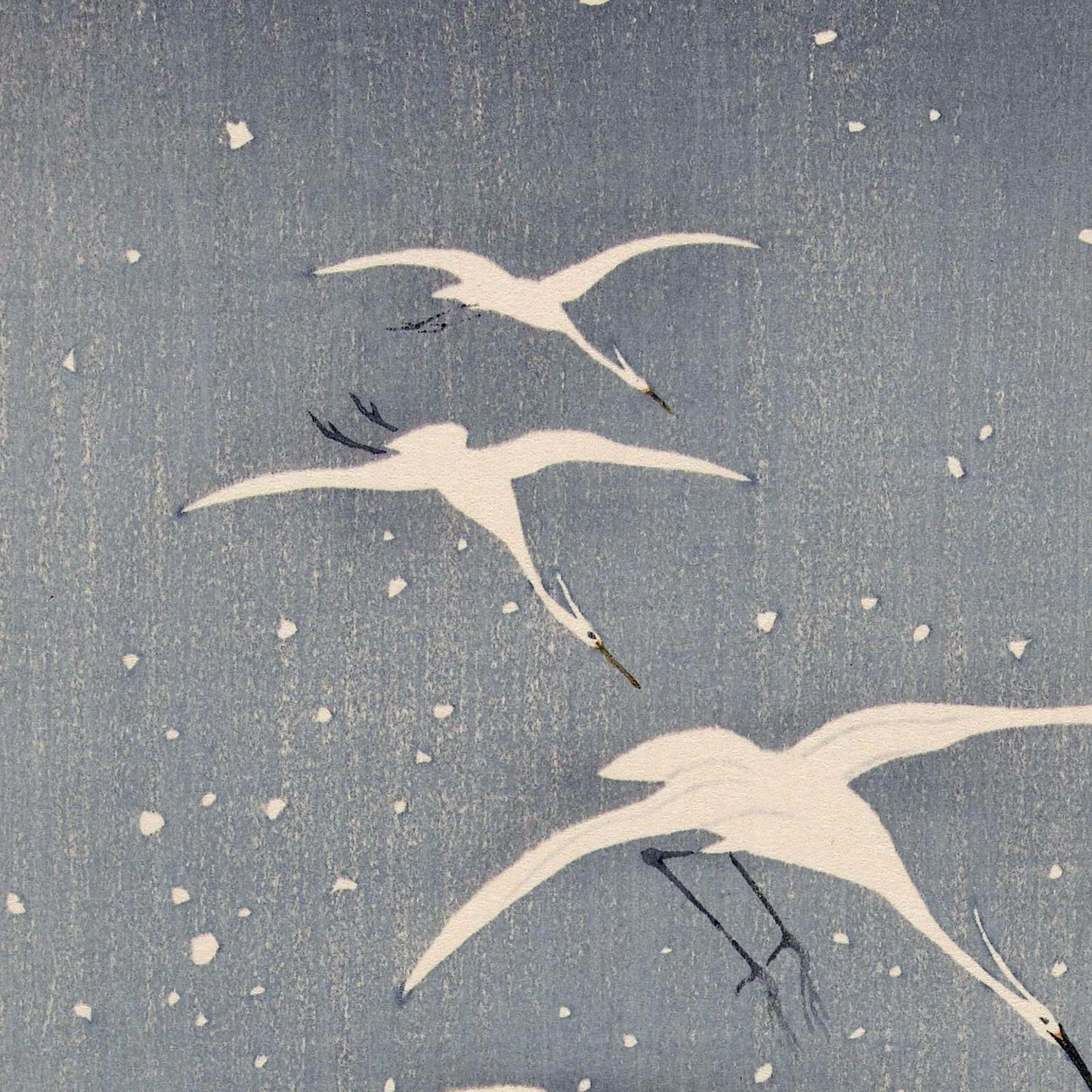 White Crane Flying in the Snow by Koson Wall Hanging