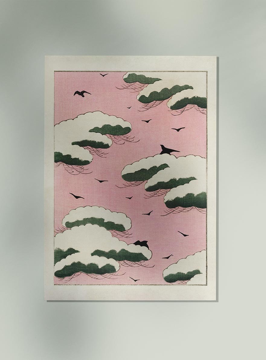 Pink Sky Japanese Art Poster