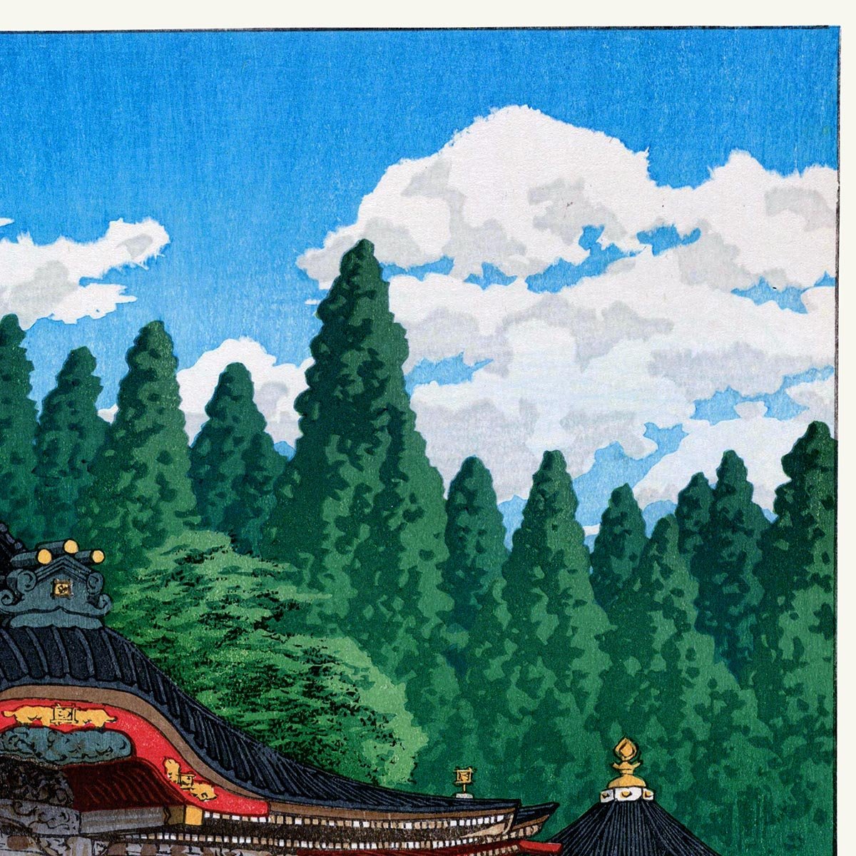 Red Temple by Hasui