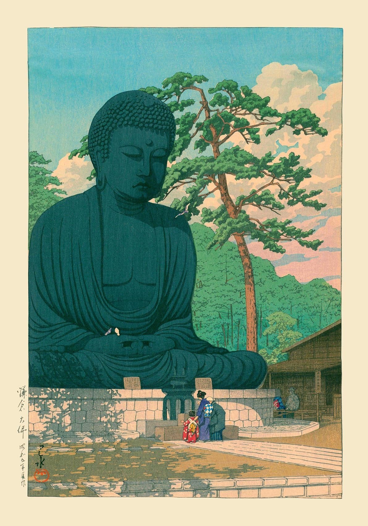 Great Buddha at Kamakura by Hasui