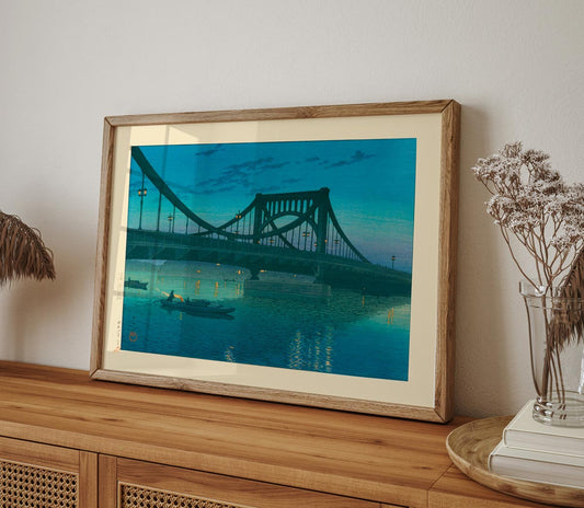 Kiyosu Bridge Art Print by Hasui