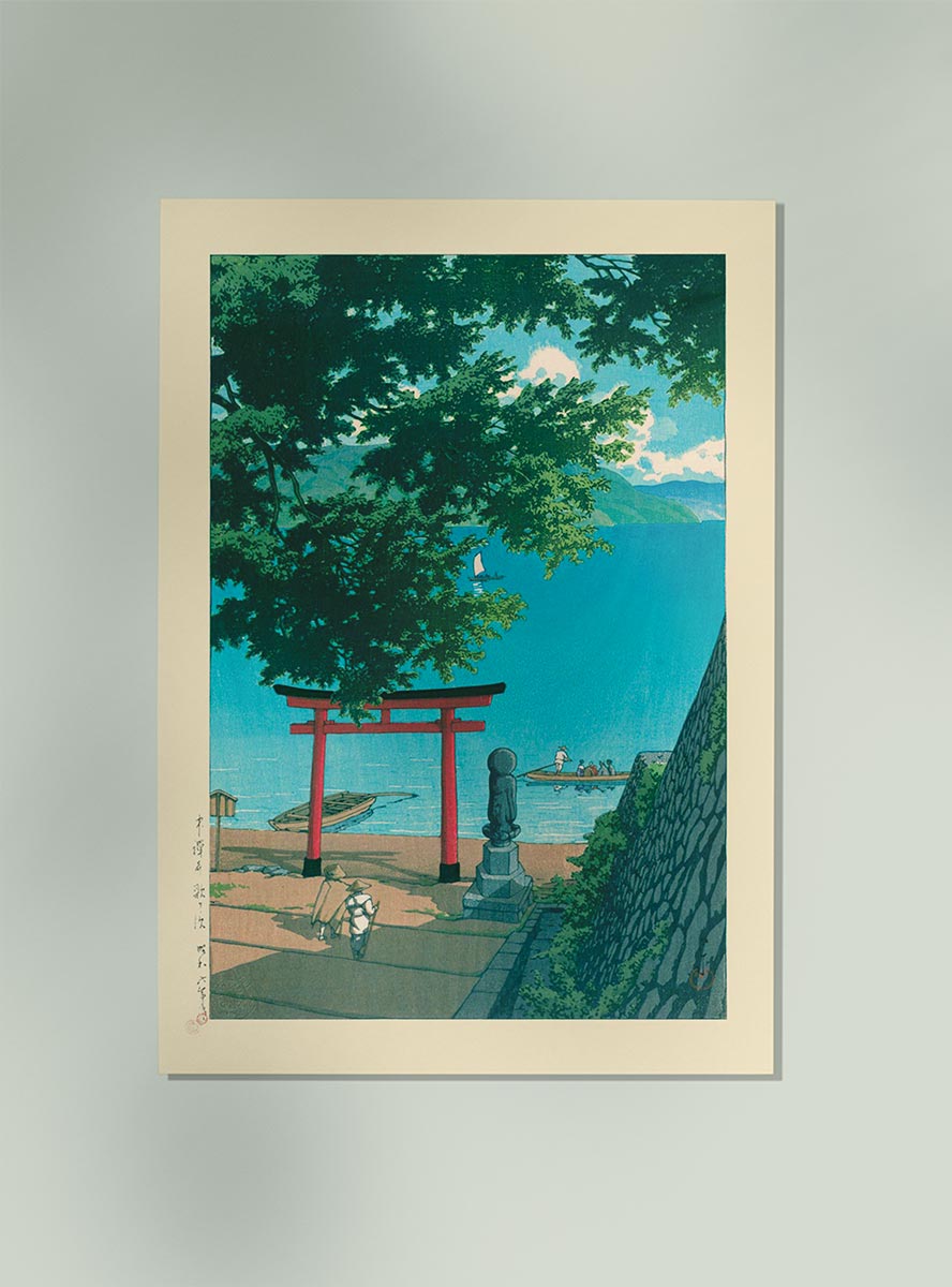 Nikkō Chūzenji Lake, Utagahama Art Print by Hasui