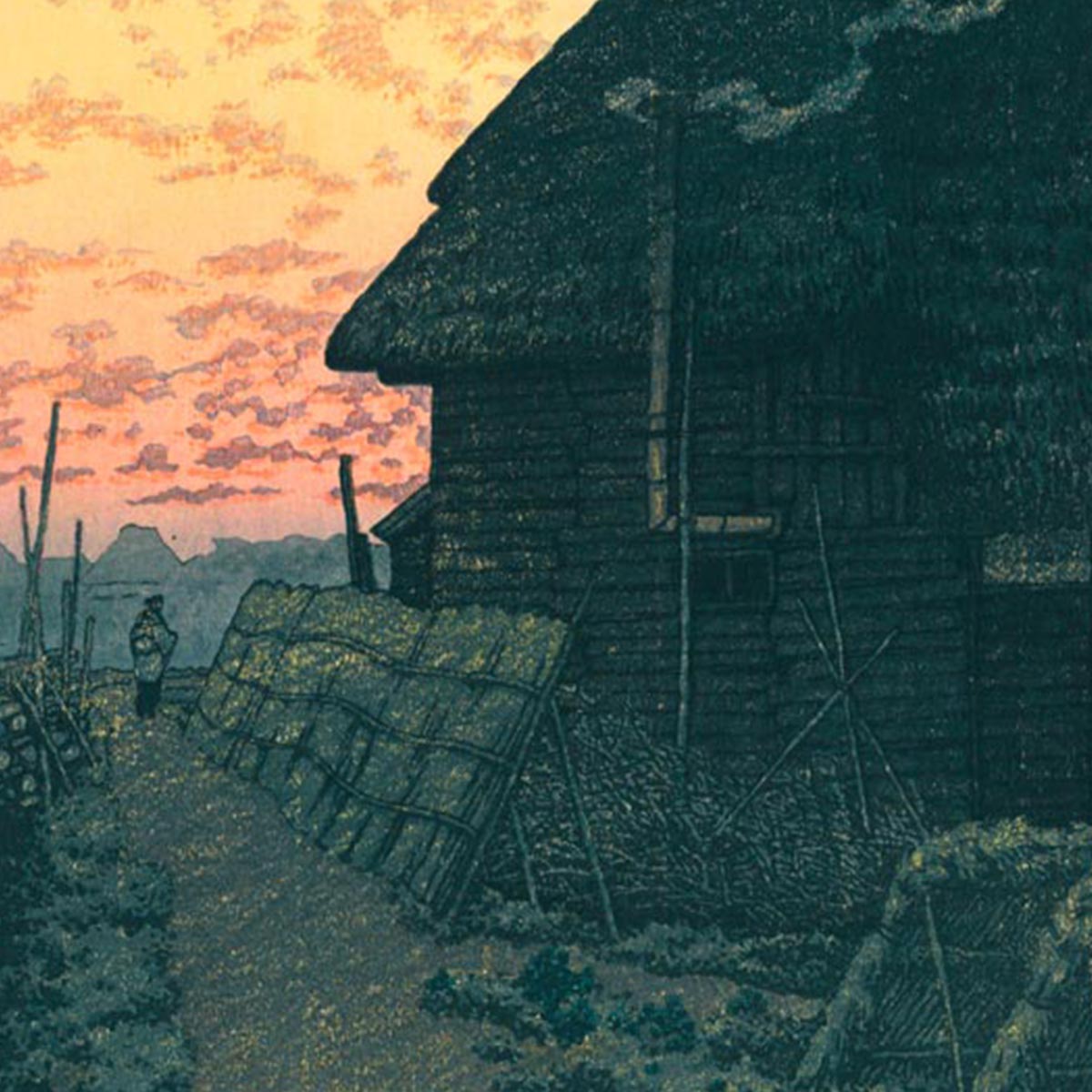 Sunset at Morigasaki Art Print by Hasui