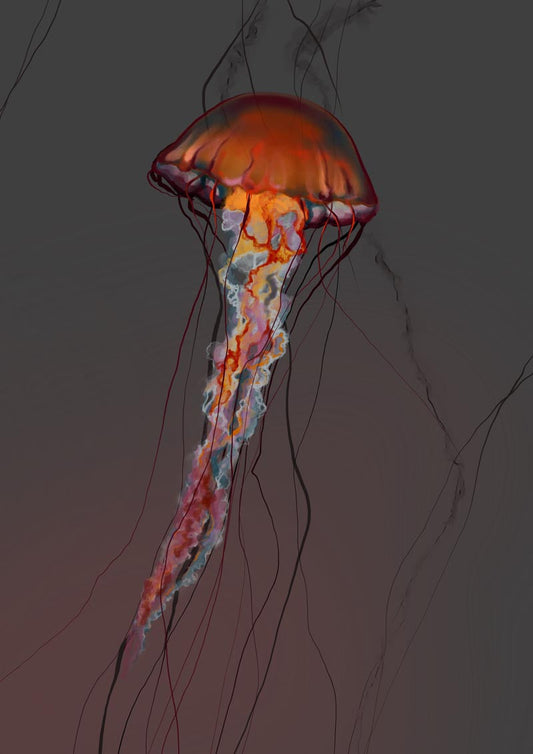 Rising Spectre Jellyfish Wall Art Print by Julia Charlott