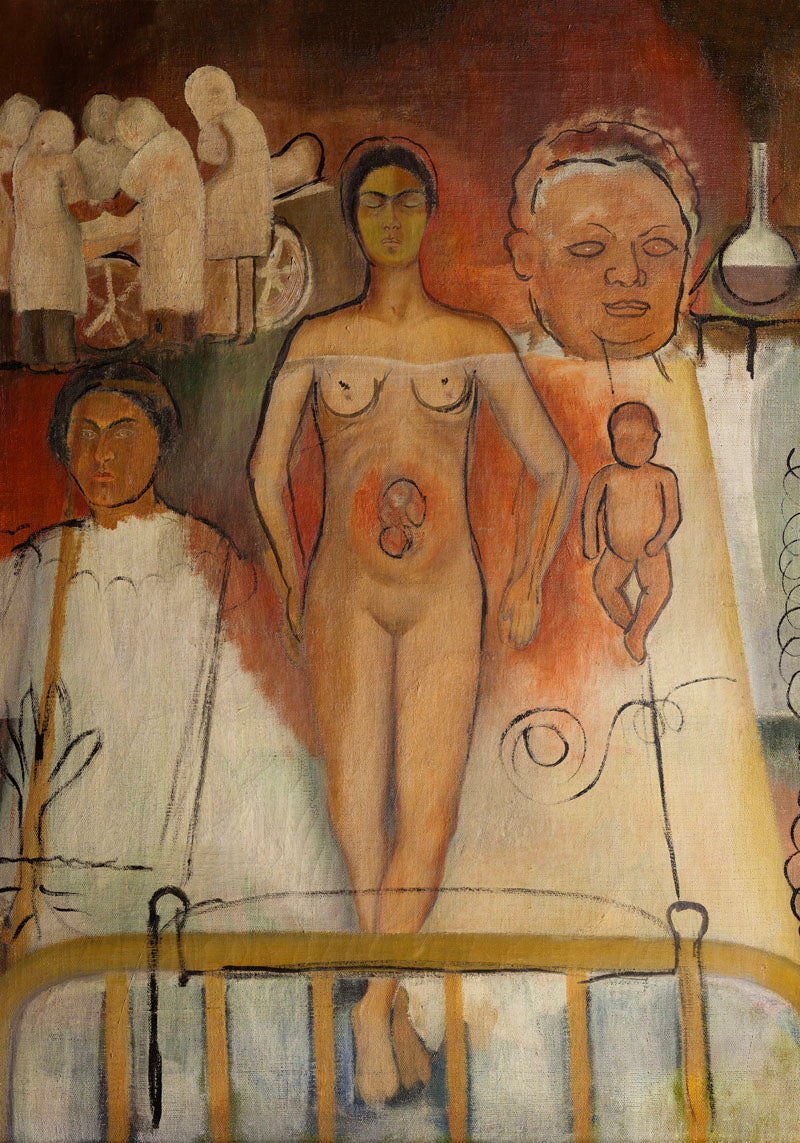 Frida & the Caesarean Art Print by Frida Kahlo 