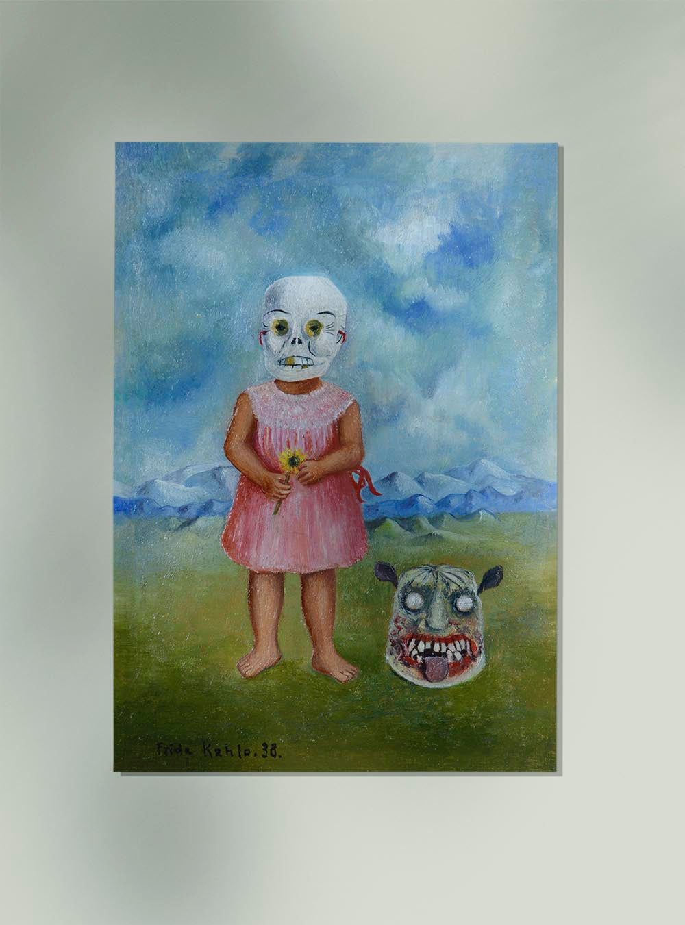 Girl with a Death Mask Art Print by Frida Kahlo