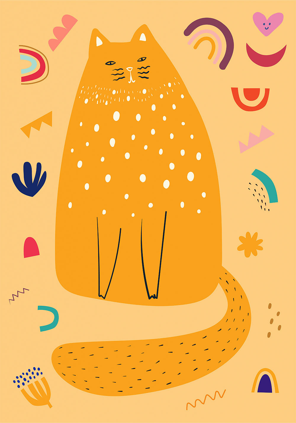 Yellow Cat Art Poster