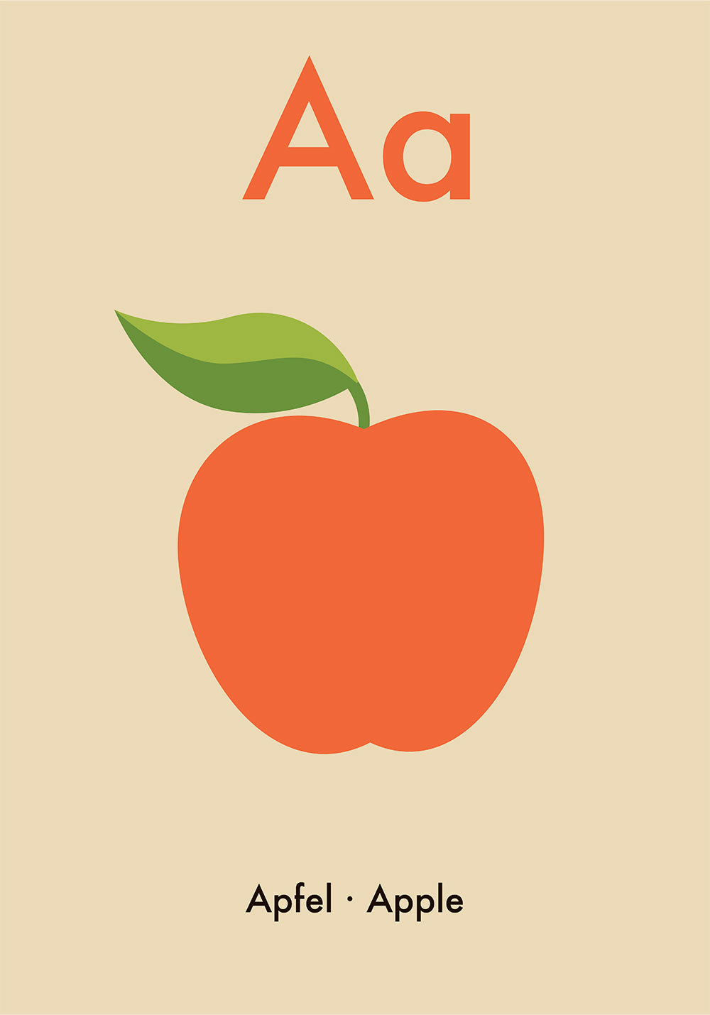 A for Apple Alphabet in German and English Art Print