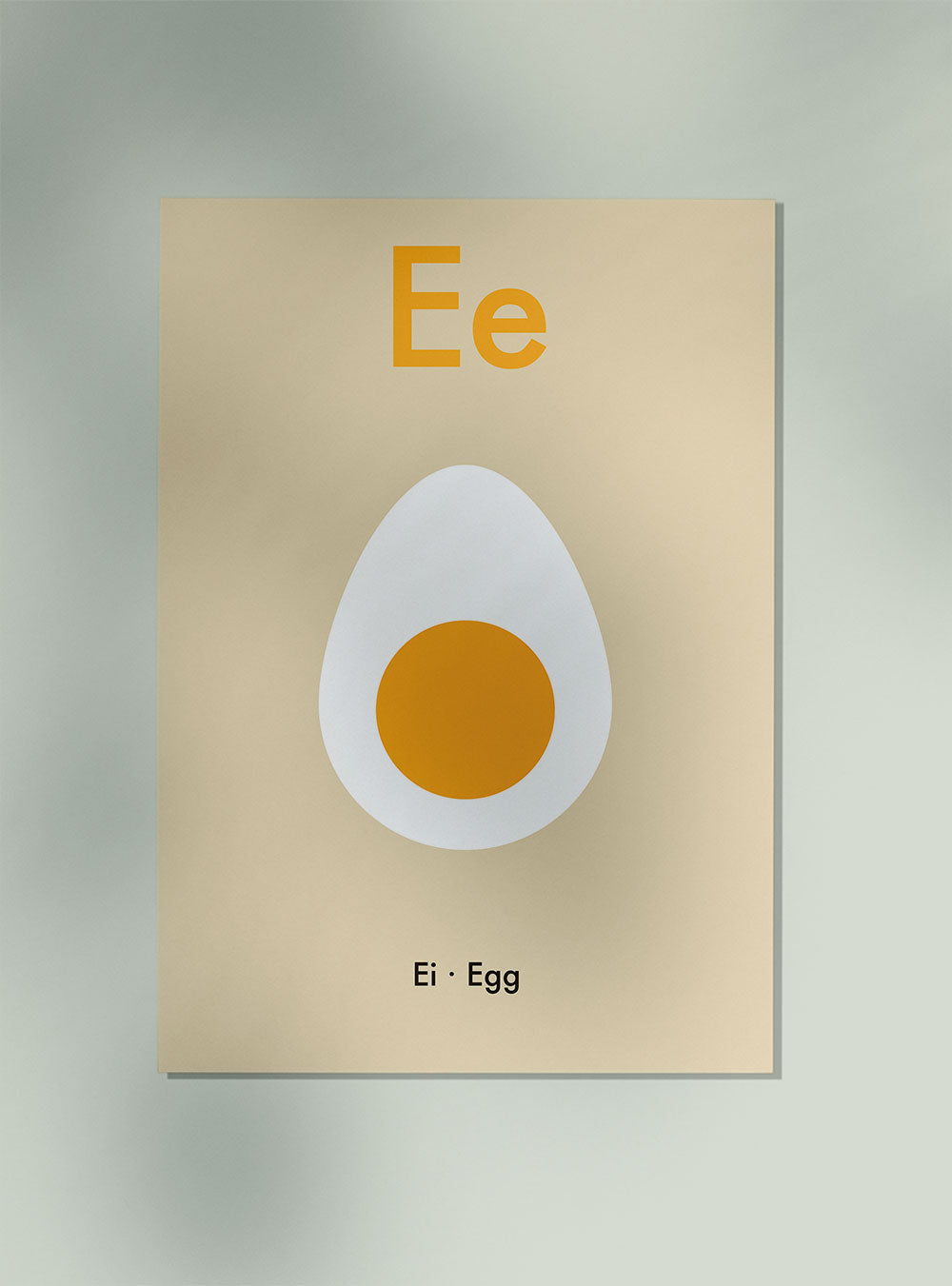 E for Egg - Children's Alphabet Poster in German and English