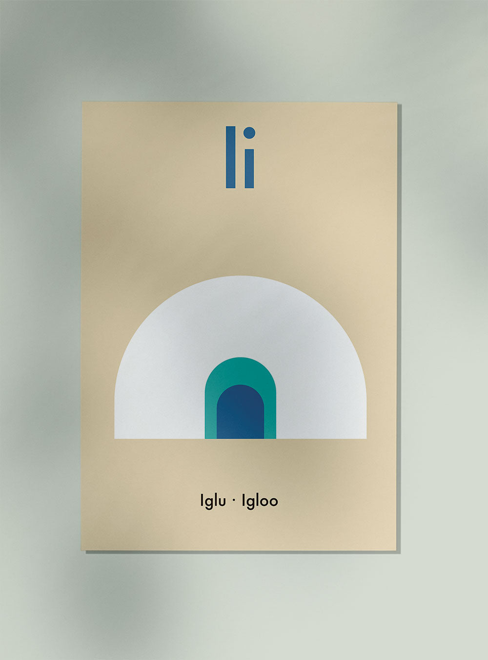 I for igloo - Children's Alphabet Poster in German and English