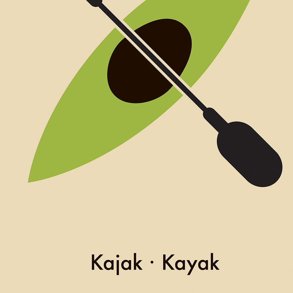 K for Kayak - Children's Alphabet Poster in German and English