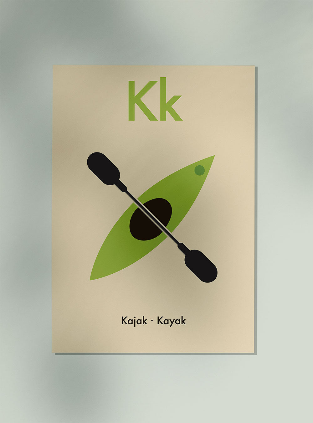 K for Kayak - Children's Alphabet Poster in German and English
