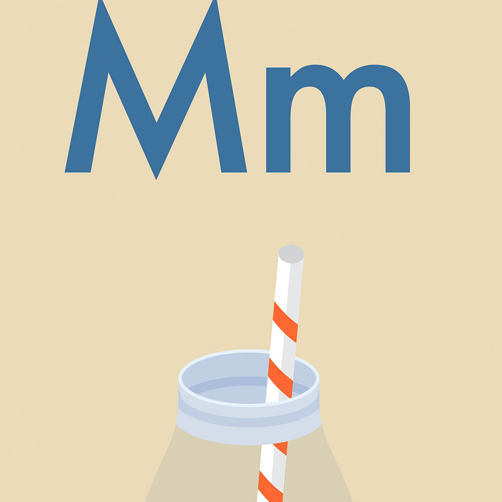 M for Milk - Children's Alphabet Poster in German and English