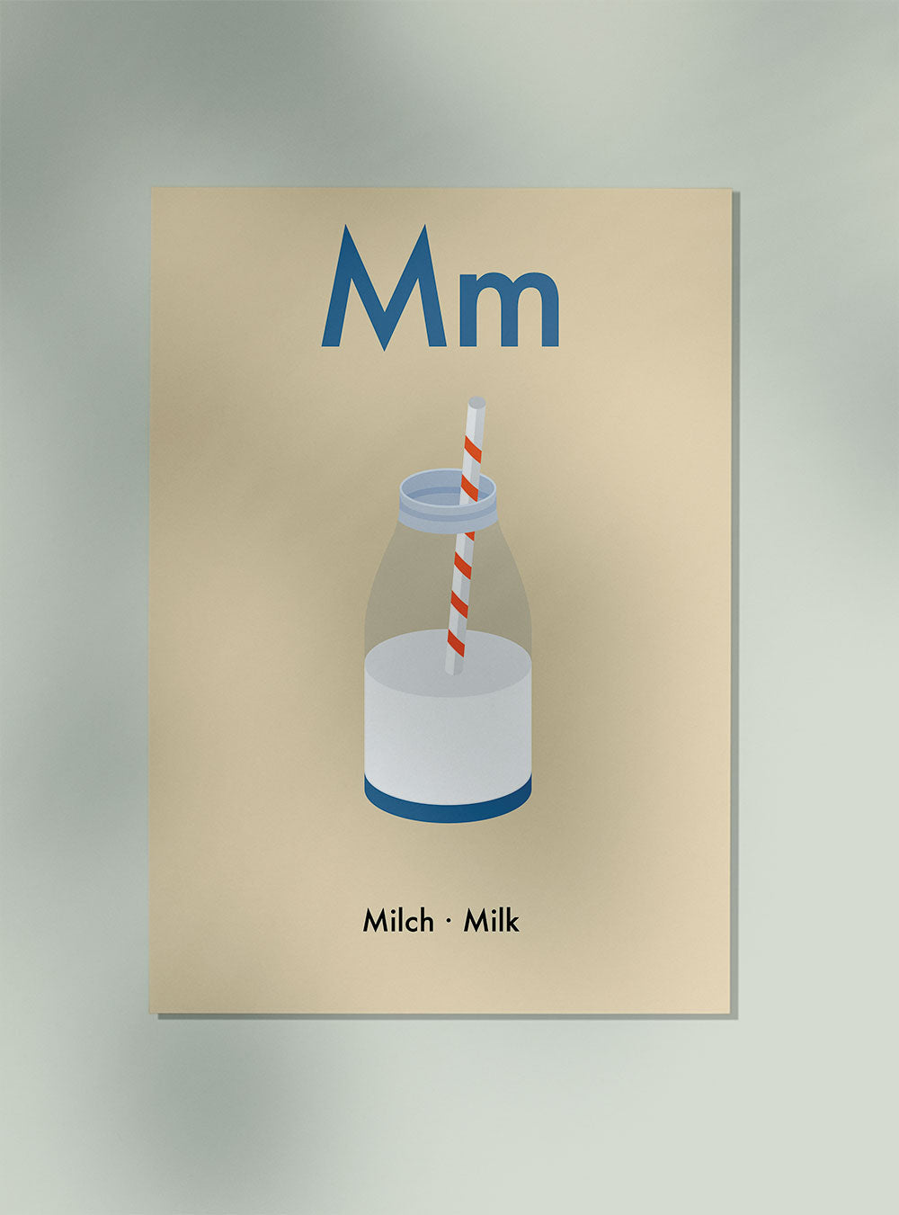 M for Milk - Children's Alphabet Poster in German and English
