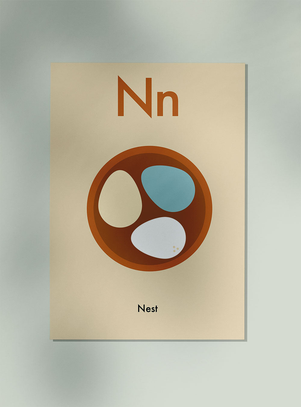 N for Nest - Children's Alphabet Poster in German and English
