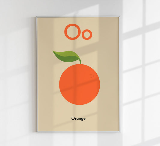 O for Orange - Children's Alphabet Poster in German and English