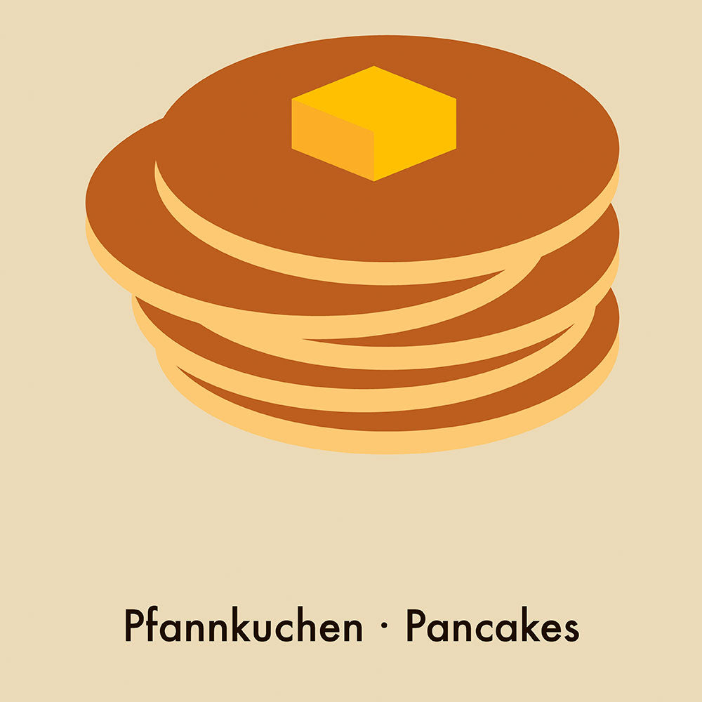 P for Pancakes - Children's Alphabet Poster in German and English