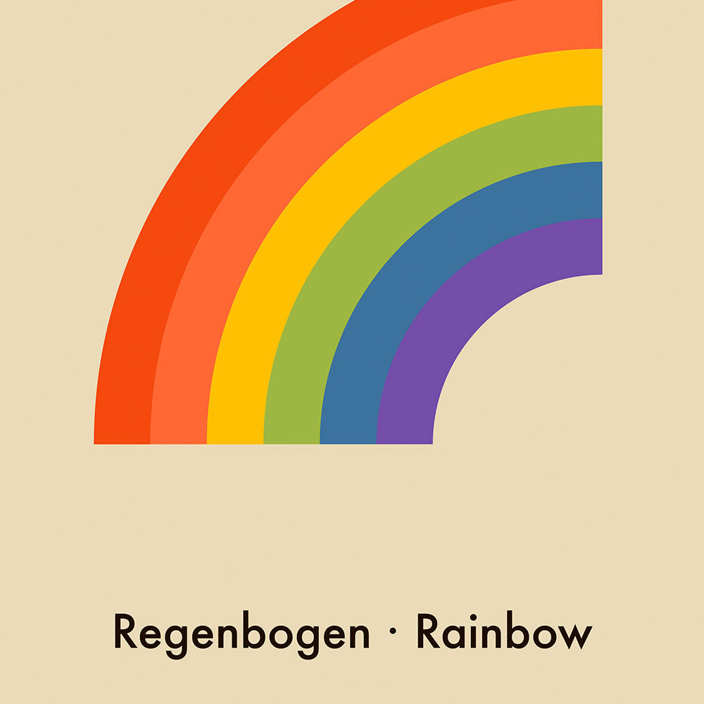 R for Rainbow - Children's Alphabet Poster in German and English