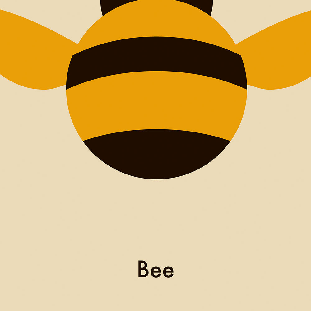B for Bee - Children's Alphabet Poster in English