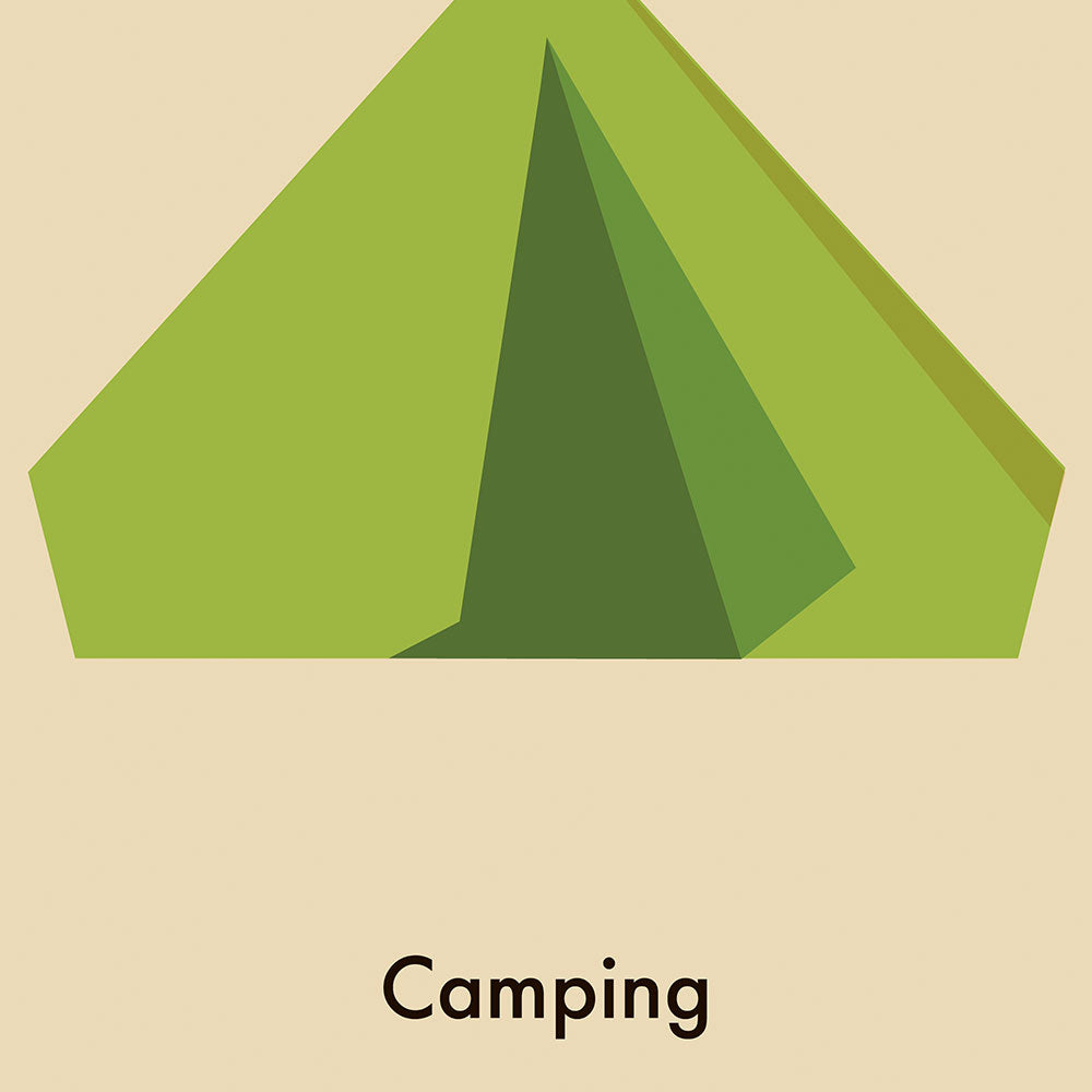 C for Camping - Children's Alphabet Poster in English