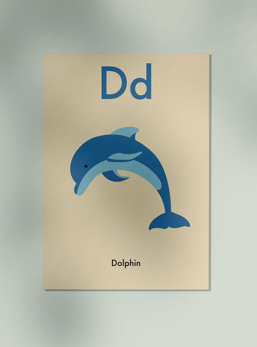D for Dolphin - Children's Alphabet Poster in English