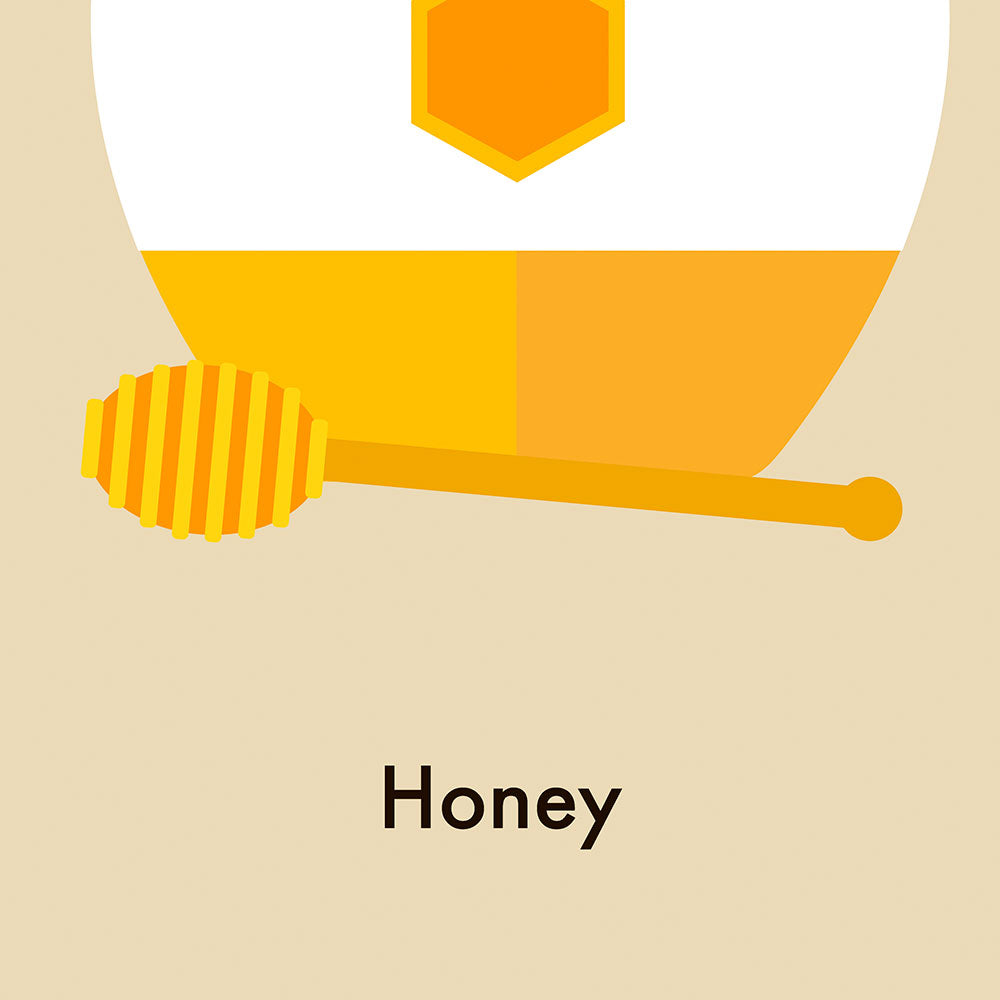 H for Honey - Children's Alphabet Poster in English