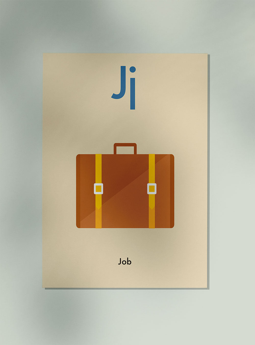 J for Job - Children's Alphabet Poster in English