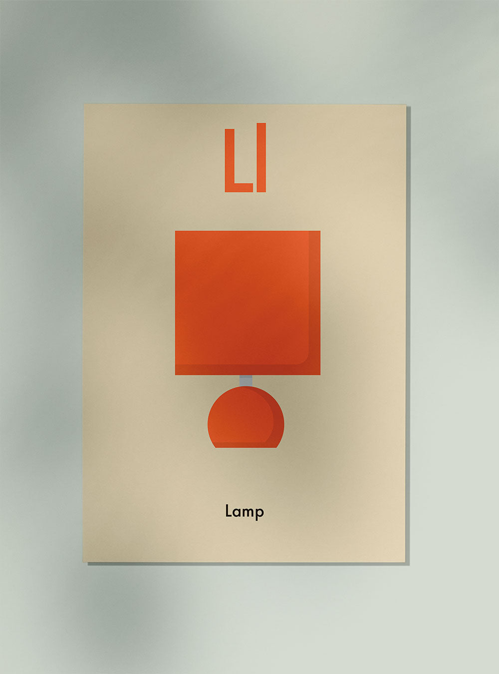 L for Lamp - Children's Alphabet Poster in English