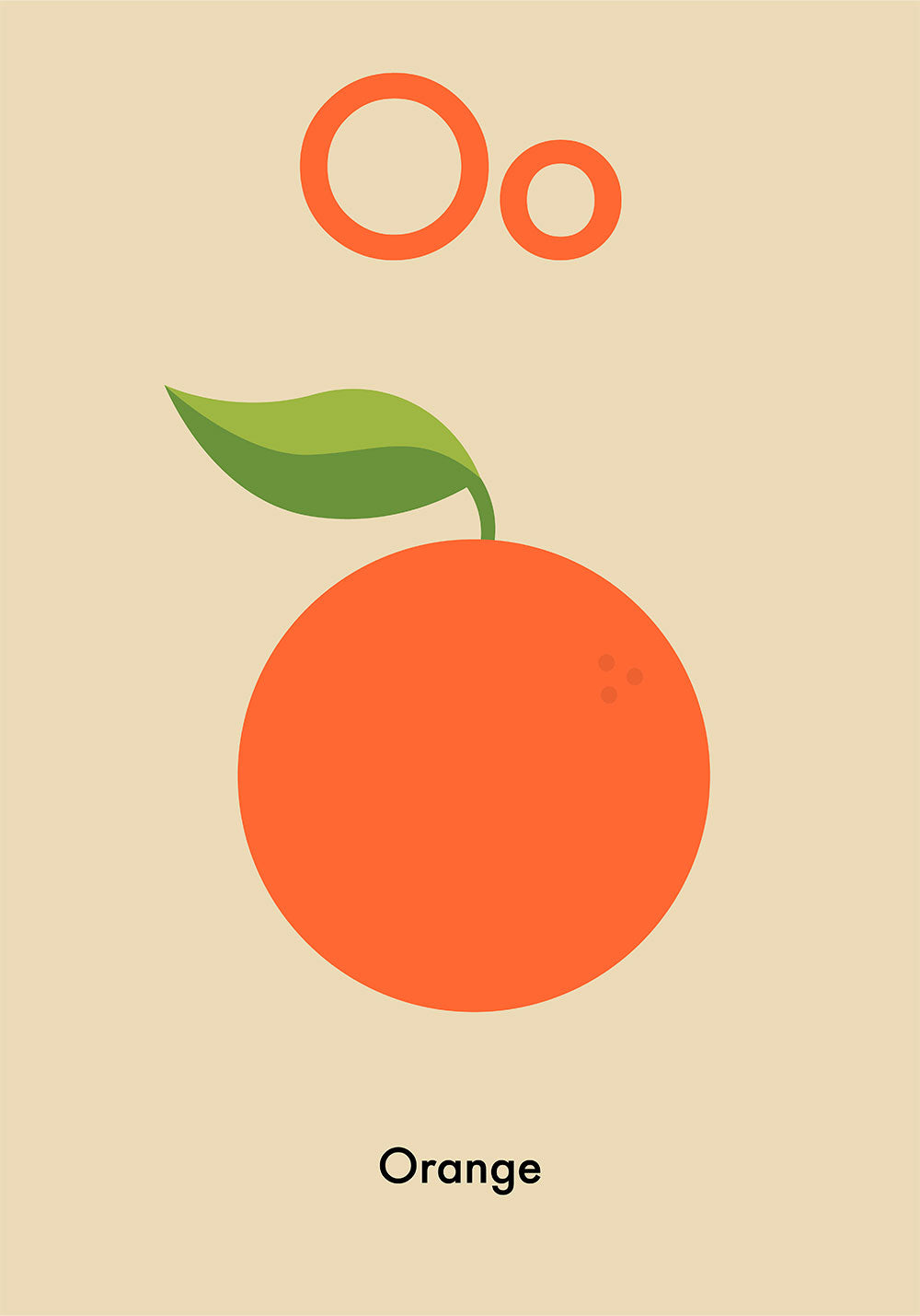 O for Orange - Children's Alphabet Poster in English