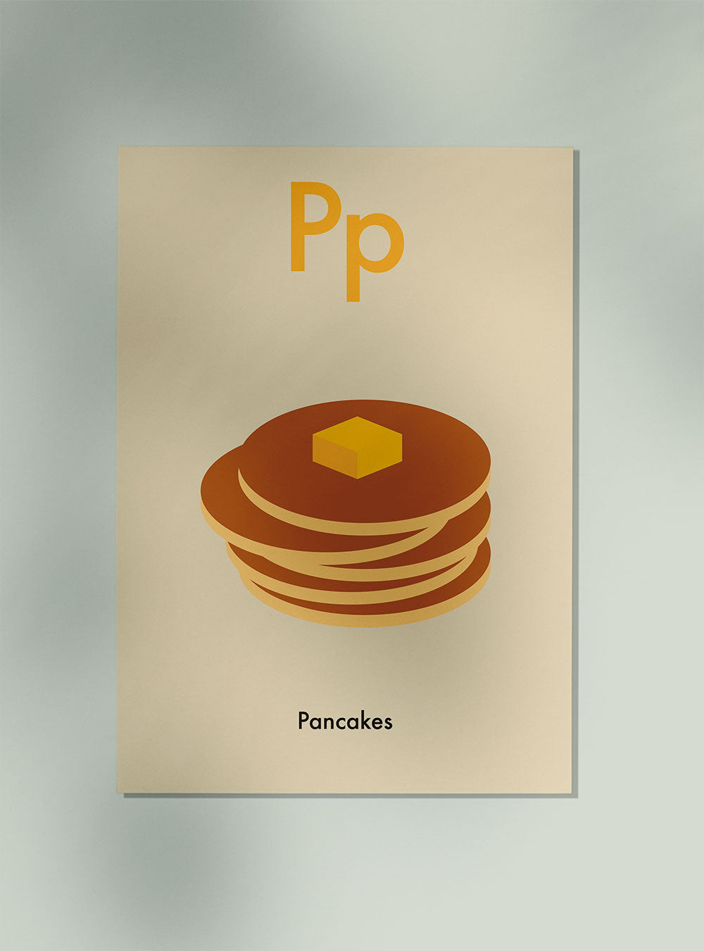 P for Pancakes - Children's Alphabet Poster in English
