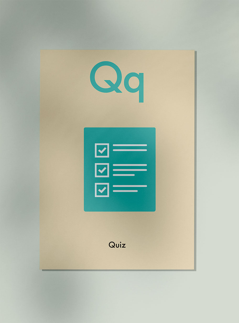 Q for Quiz - Children's Alphabet Poster in English