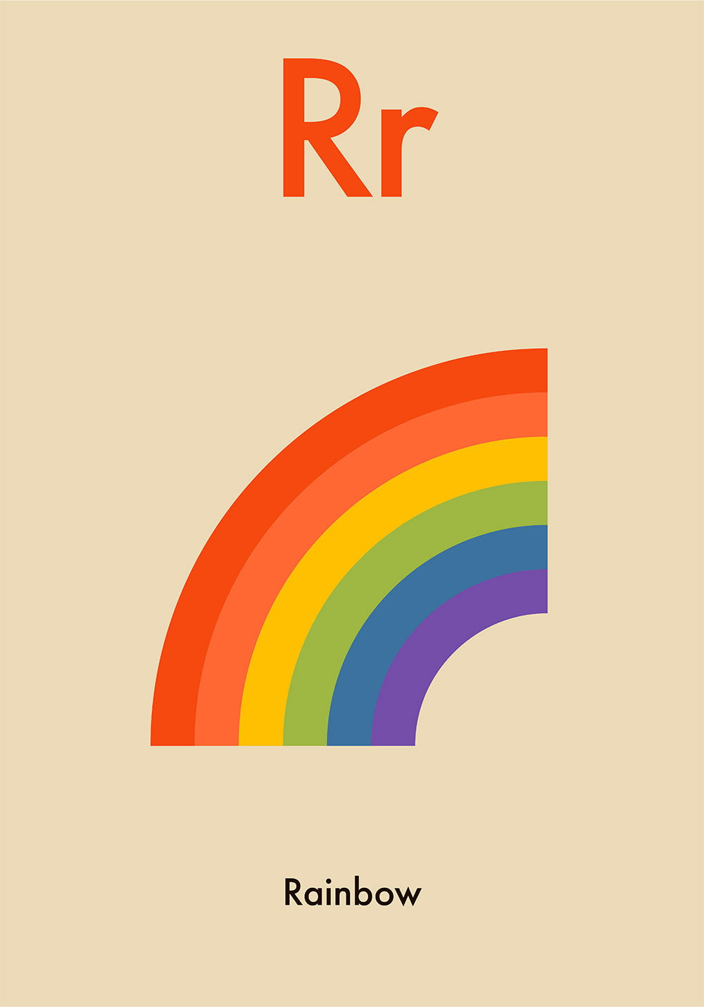 R for Rainbow - Children's Alphabet Poster in English