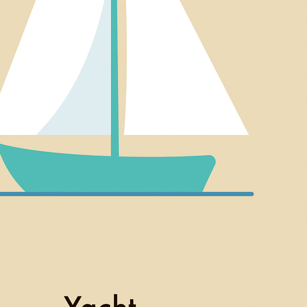 Y for Yacht - Children's Alphabet Poster in English