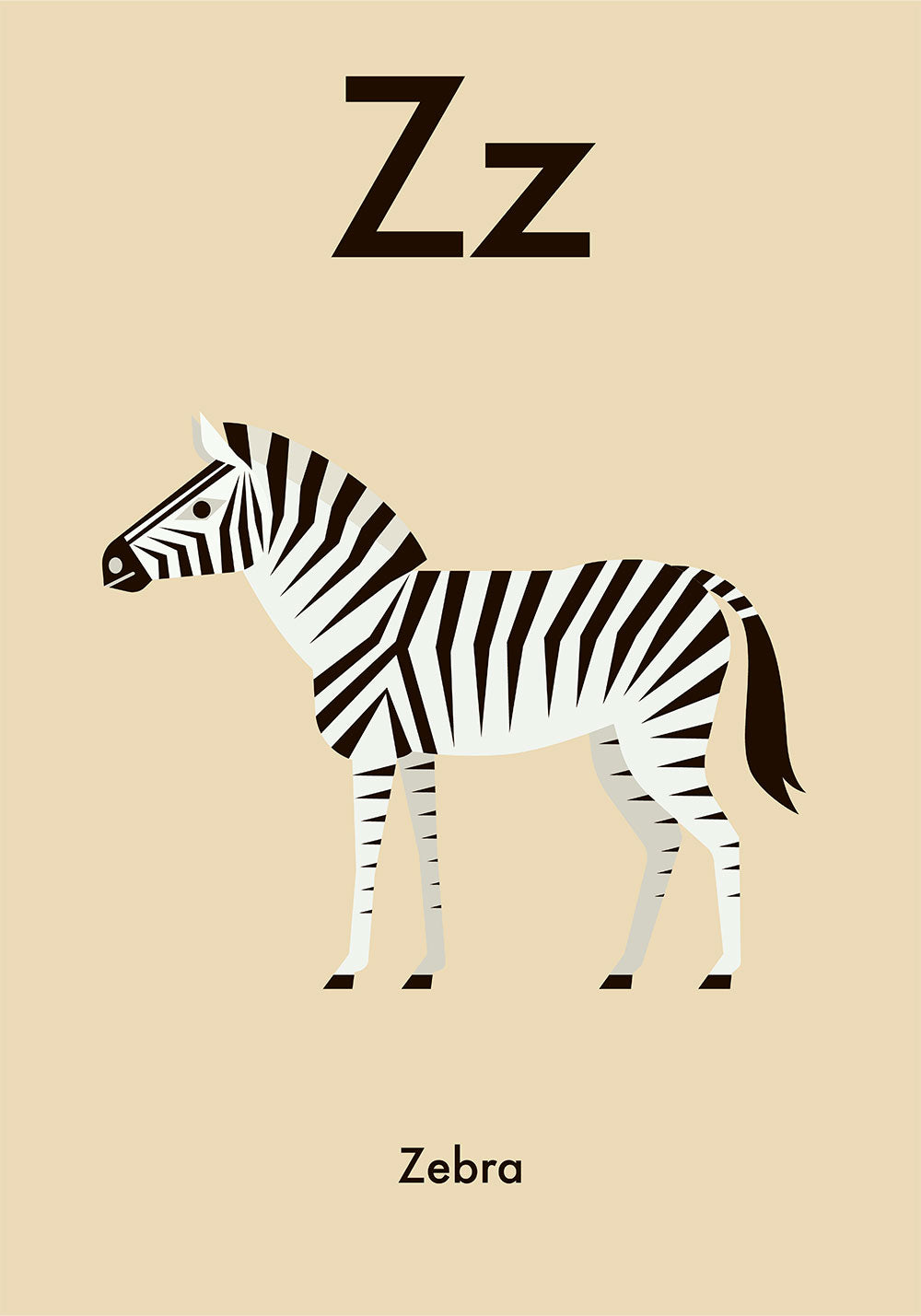 Z for Zebra - Children's Alphabet Poster in English